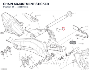 CHAIN ADJUSTMENT STICKER 43314181B diagram position