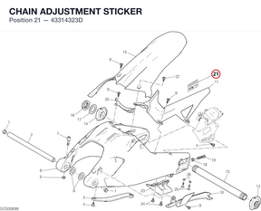 CHAIN ADJUSTMENT STICKER 43314323D diagram position