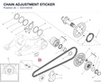 CHAIN ADJUSTMENT STICKER 43314461B diagram position