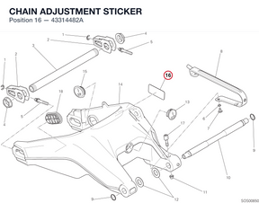 CHAIN ADJUSTMENT STICKER 43314482A diagram position