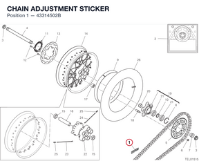 CHAIN ADJUSTMENT STICKER 43314502B diagram position