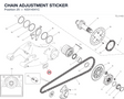 CHAIN ADJUSTMENT STICKER 43314541C diagram position