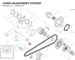 CHAIN ADJUSTMENT STICKER 43314541C diagram position