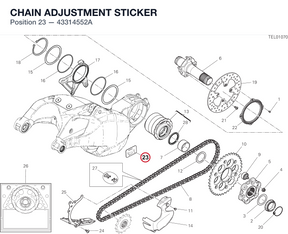 CHAIN ADJUSTMENT STICKER 43314552A diagram position