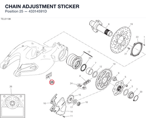 CHAIN ADJUSTMENT STICKER 43314591D diagram position