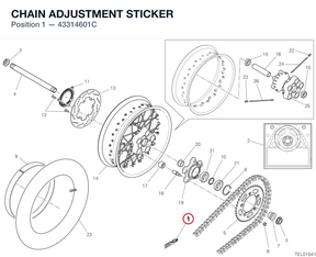 CHAIN ADJUSTMENT STICKER 43314601C diagram position