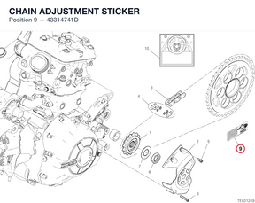 CHAIN ADJUSTMENT STICKER 43314741D diagram position