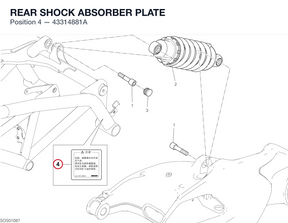 REAR SHOCK ABSORBER PLATE 43314881A diagram position