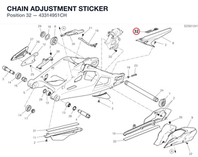 CHAIN ADJUSTMENT STICKER 43314951CH diagram position