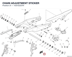 CHAIN ADJUSTMENT STICKER 43315232TH diagram position