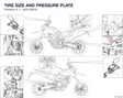 TIRE SIZE AND PRESSURE PLATE 43315361A diagram position