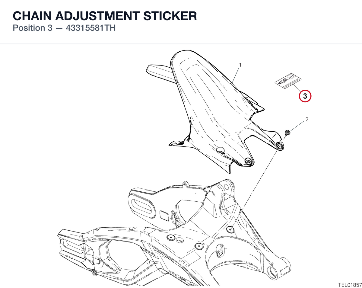 CHAIN ADJUSTMENT STICKER 43315581TH diagram position