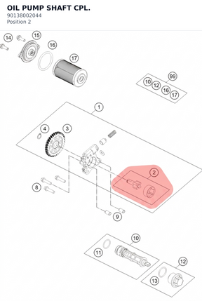 Diagram preview: OIL PUMP SHAFT CPL. (90138002044)