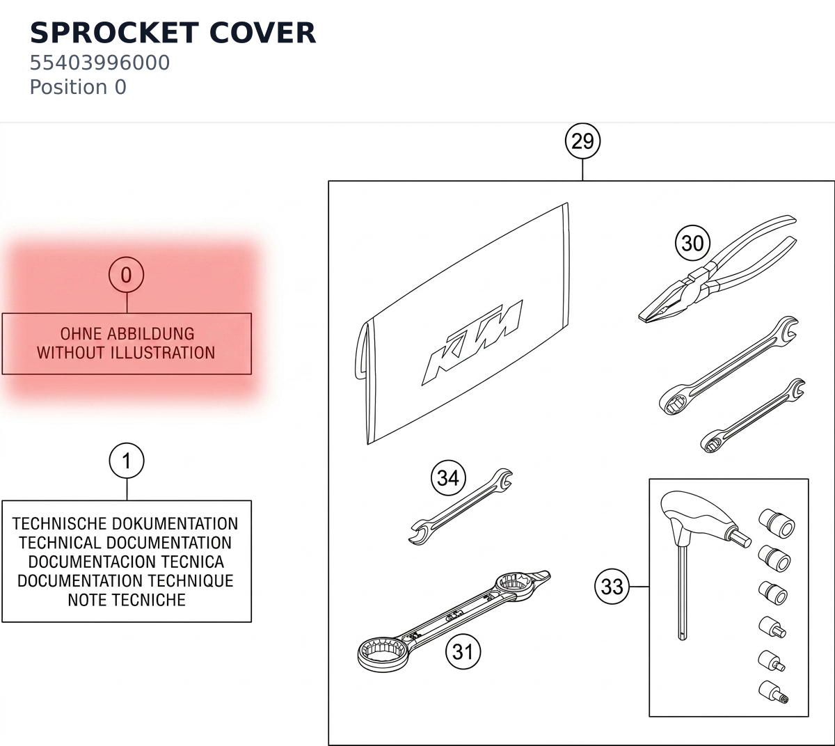 Diagram preview: SPROCKET COVER (55403996000)