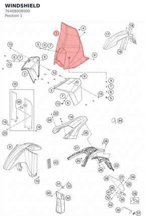 Diagram preview: WINDSHIELD (76408008000)