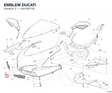 EMBLEM DUCATI 43410071B diagram position