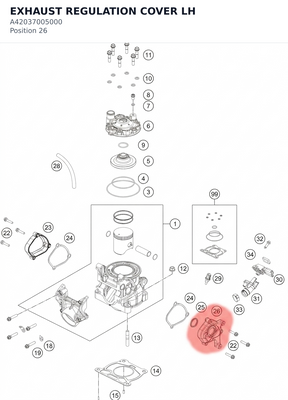 Diagram preview: EXHAUST REGULATION COVER LH (A42037005000)