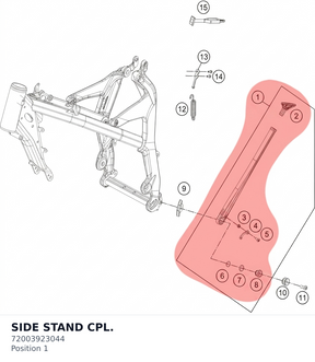 Diagram preview: SIDE STAND CPL. (72003923044)