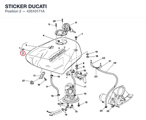 STICKER DUCATI 43510171A diagram position