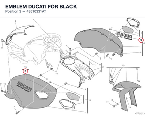 EMBLEM DUCATI FOR BLACK 43510331AT diagram position