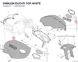 EMBLEM DUCATI FOR WHITE 43510331BT diagram position