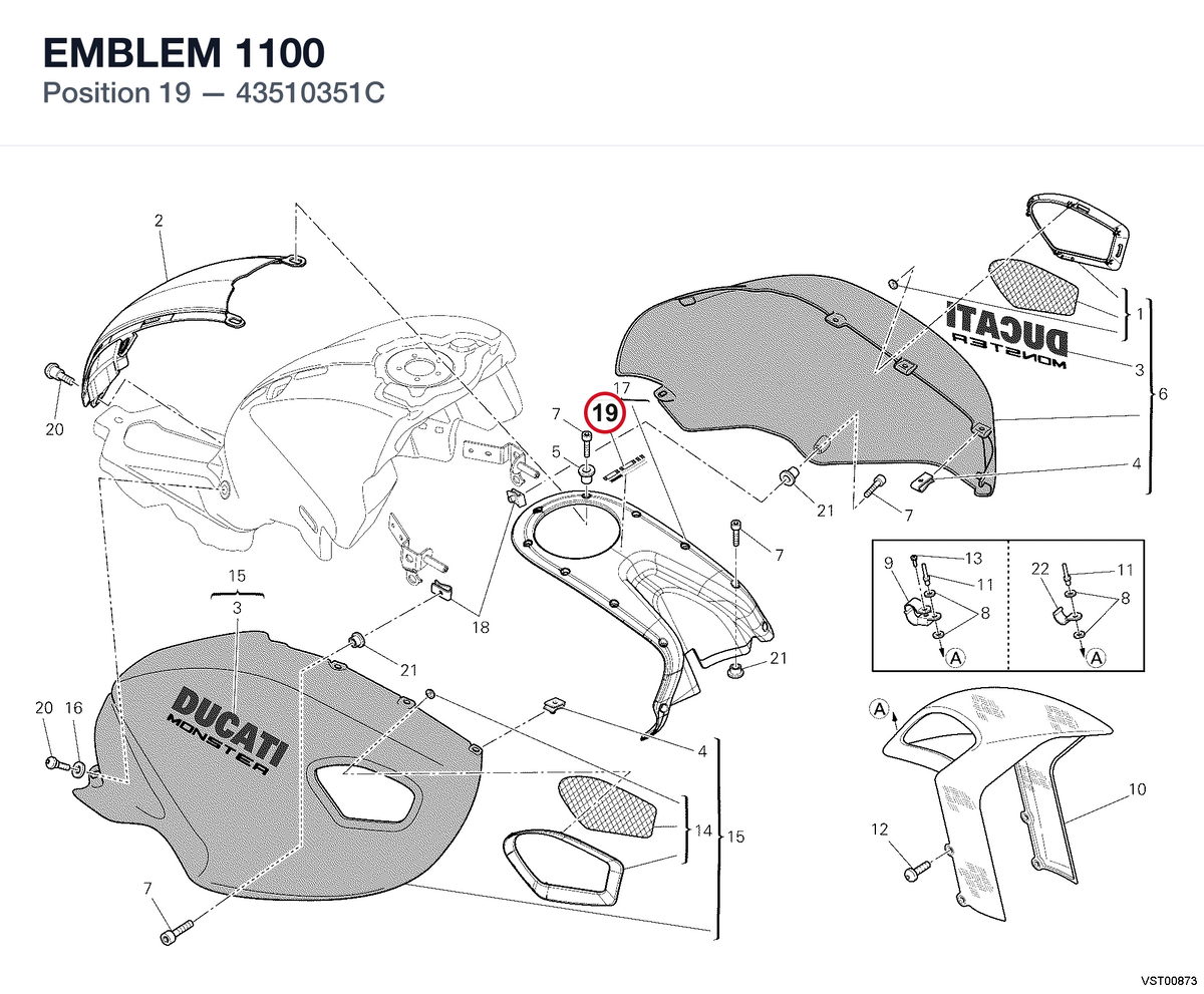 EMBLEM 1100 43510351C diagram position
