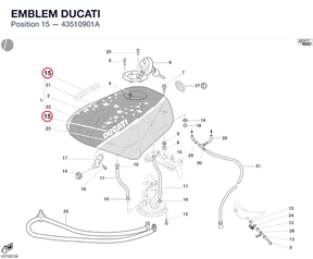 EMBLEM DUCATI 43510901A diagram position