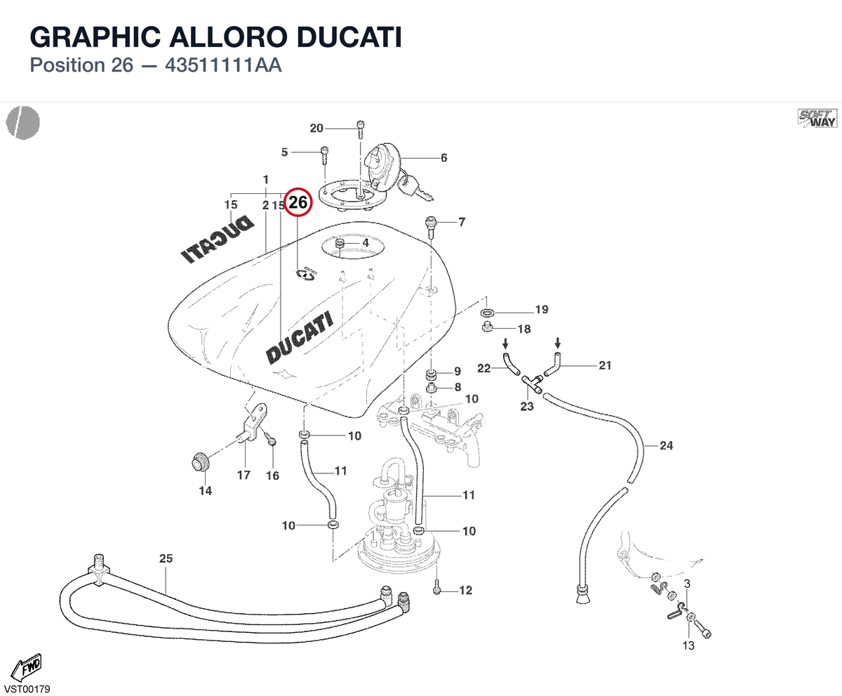 GRAPHIC ALLORO DUCATI 43511111AA diagram position