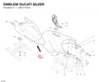 EMBLEM DUCATI SILVER 43511151A diagram position