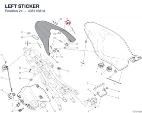 LEFT STICKER 43511581A diagram position