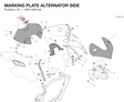 MARKING PLATE ALTERNATOR SIDE 43511691AA diagram position