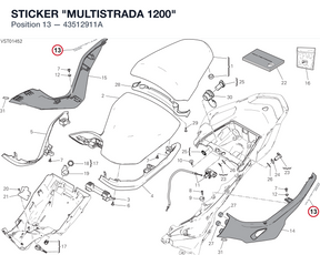 STICKER "MULTISTRADA 1200" 43512911A diagram position
