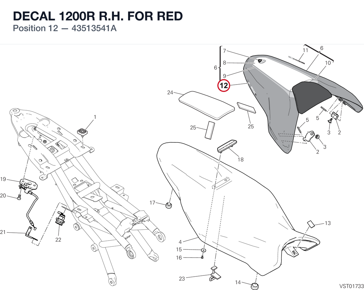 DECAL 1200R R.H. FOR RED 43513541A diagram position