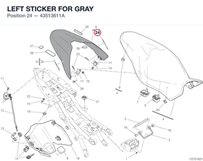 LEFT STICKER FOR GRAY 43513611A diagram position