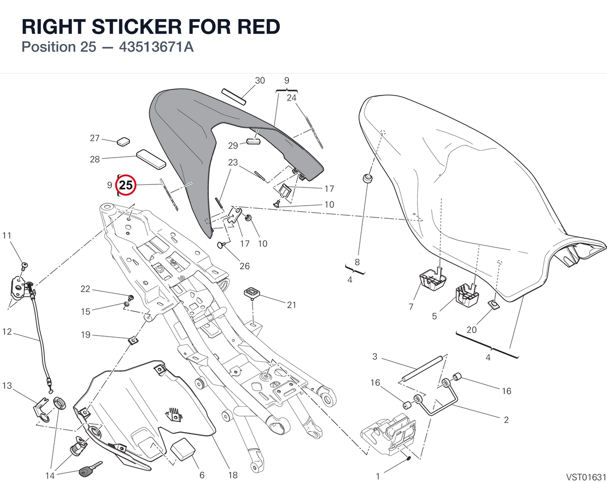 RIGHT STICKER FOR RED 43513671A diagram position