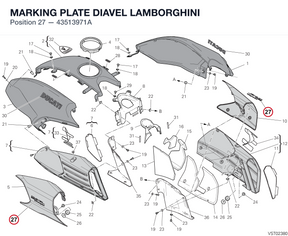 MARKING PLATE DIAVEL LAMBORGHINI 43513971A diagram position