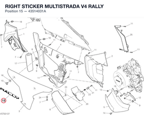 RIGHT STICKER MULTISTRADA V4 RALLY 43514031A diagram position