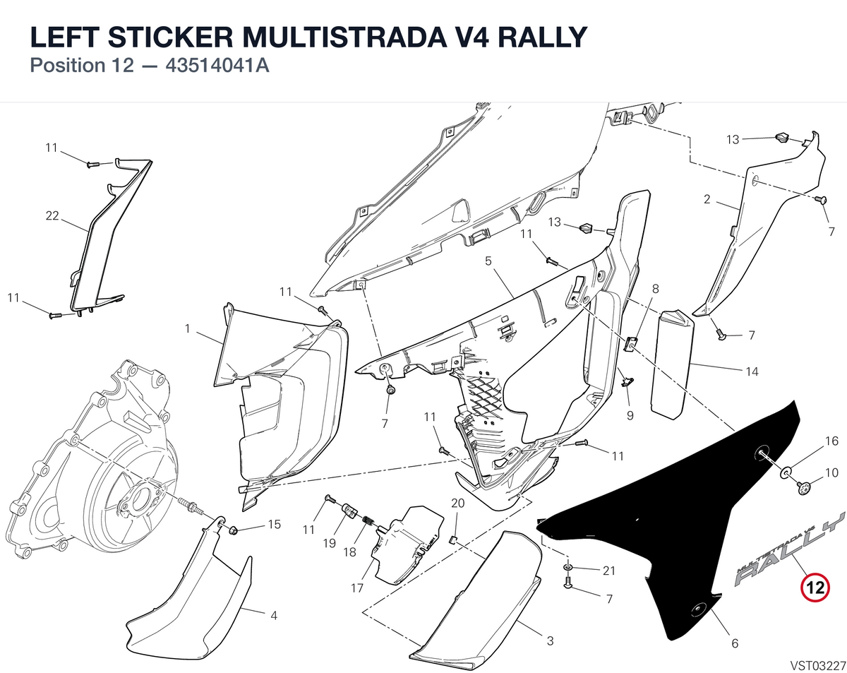 LEFT STICKER MULTISTRADA V4 RALLY