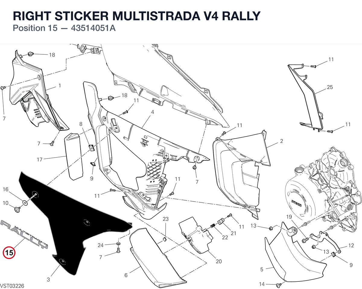 RIGHT STICKER MULTISTRADA V4 RALLY