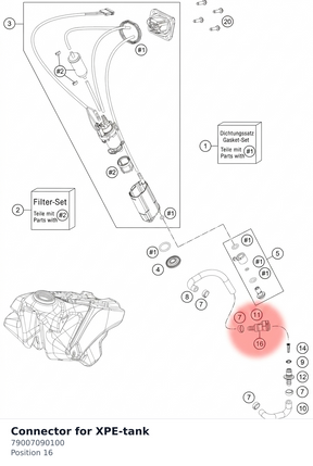 Diagram preview: Connector for XPE-tank (79007090100)