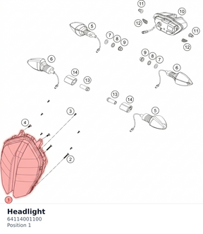 Diagram preview: Headlight (64114001100)