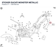 STICKER DUCATI MONSTER METALLIC 43610931AA diagram position