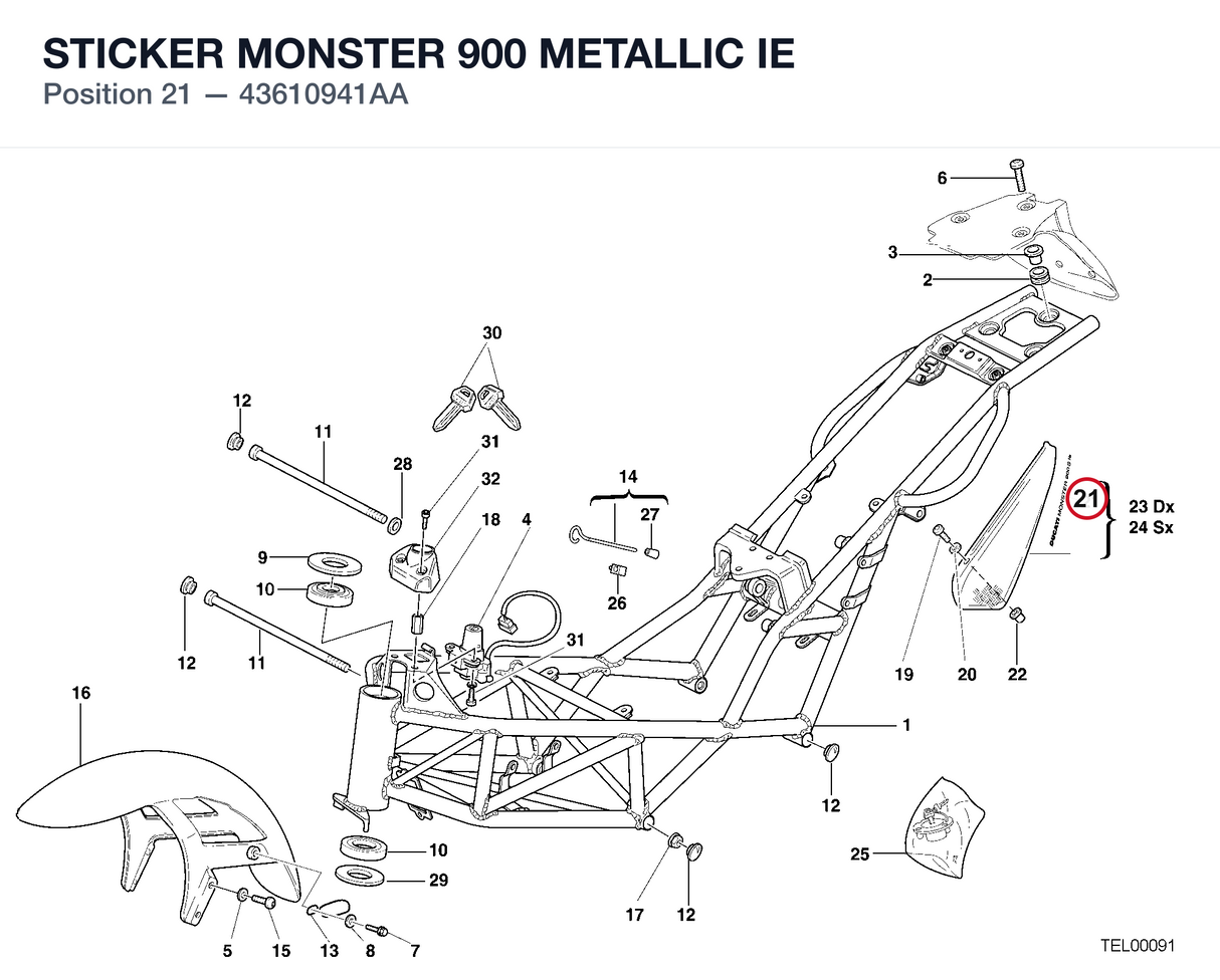 STICKER MONSTER 900 METALLIC IE