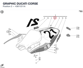 GRAPHIC DUCATI CORSE 43611211A diagram position