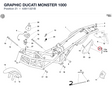 GRAPHIC DUCATI MONSTER 1000 43611321B diagram position