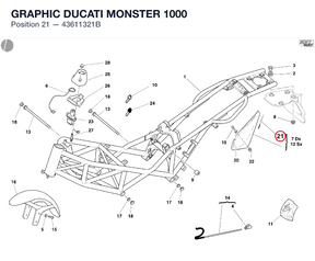 GRAPHIC DUCATI MONSTER 1000 43611321B diagram position