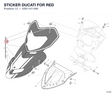 STICKER DUCATI FOR RED 43611411AW diagram position