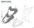 EMBLEM LOWER 43611713AW diagram position