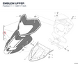 EMBLEM UPPER 43611714AA diagram position