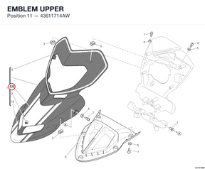 EMBLEM UPPER 43611714AW diagram position
